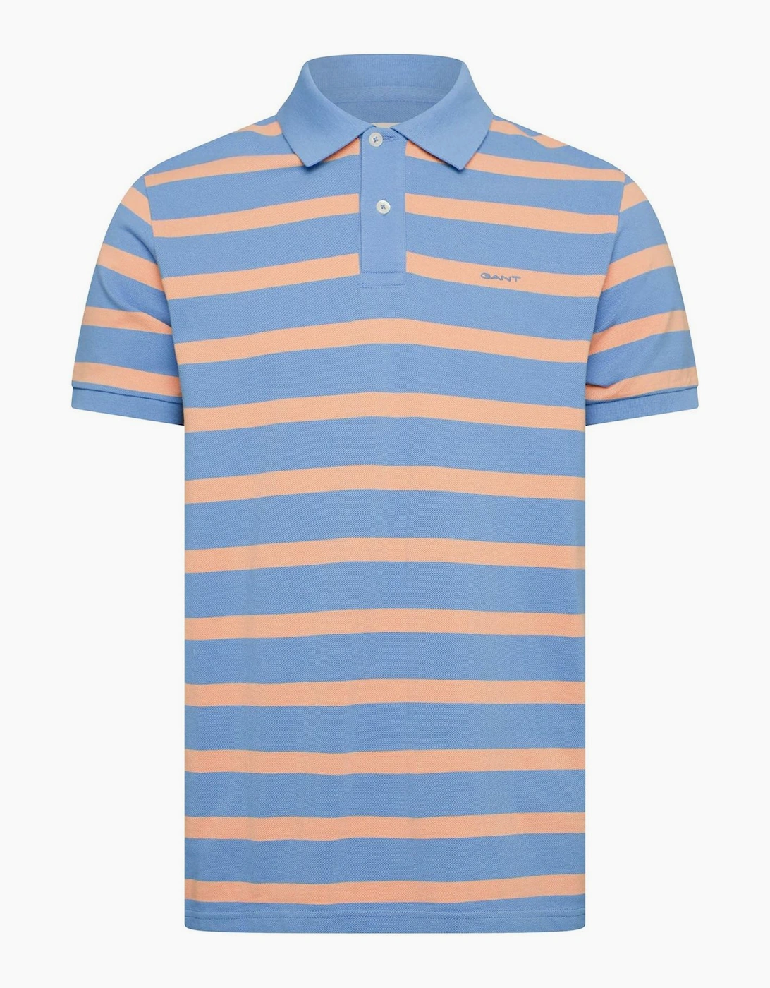 Gant Men's White Striped Collared Neck Short Sleeve Polo Shirt - Size 36