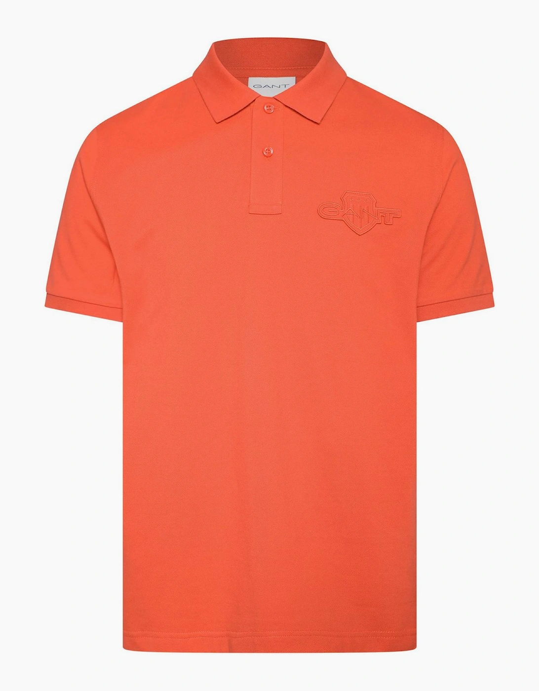 Gant Men's Orange Reg Tonal Shield Polo Shirt - Size: 40