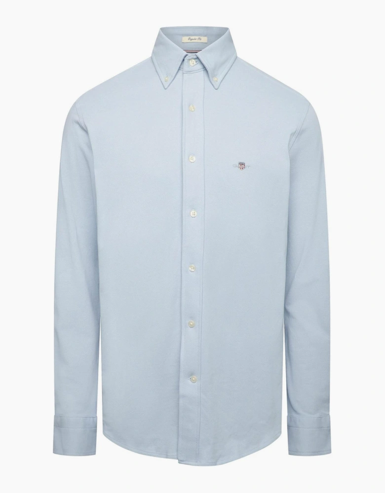 Pique Collared Neck Long Sleeve Regular Fit Shirt