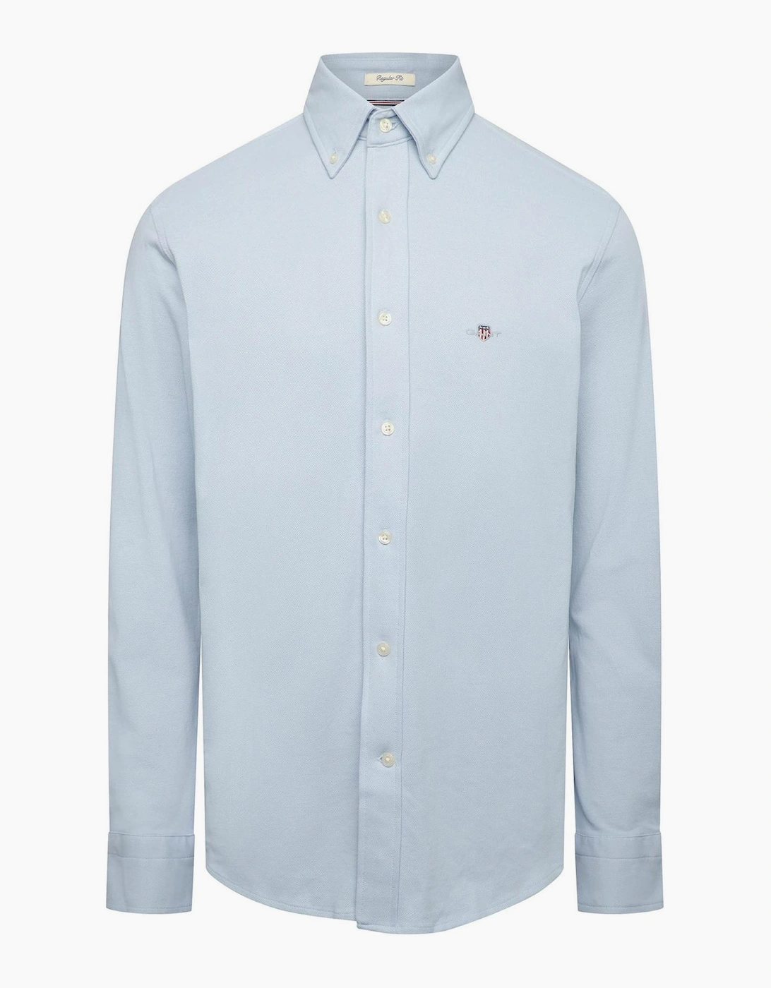 Pique Collared Neck Long Sleeve Regular Fit Shirt