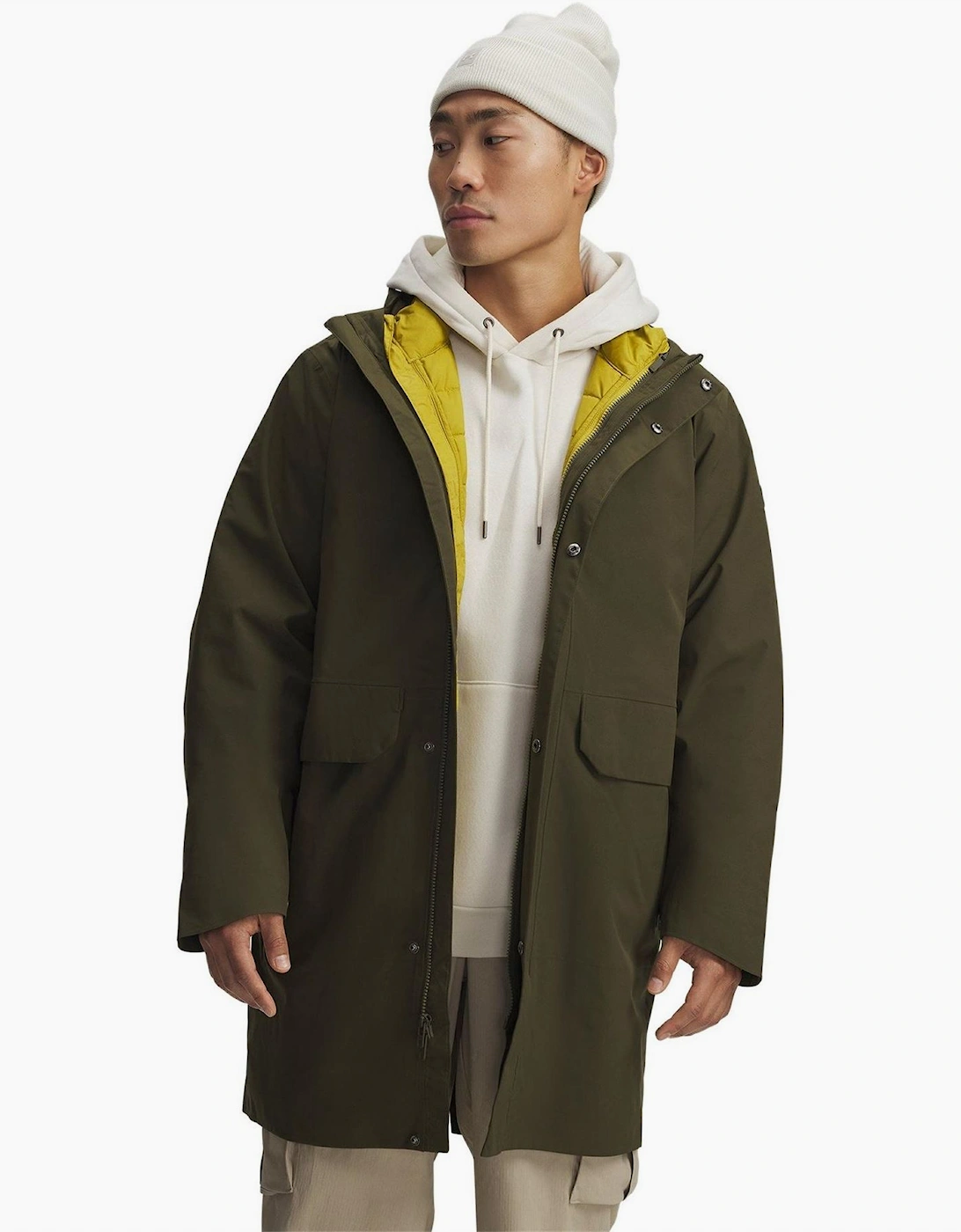 Legend Solid Patterned Snap Button Hooded Parka Coat, 7 of 6