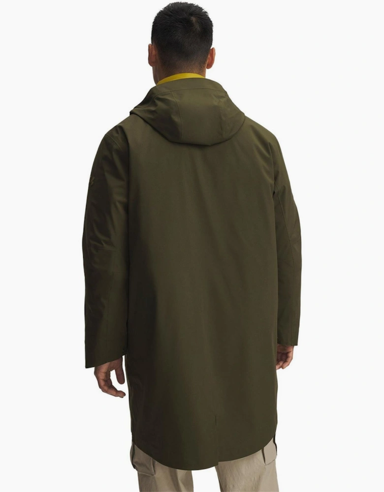Legend Solid Patterned Snap Button Hooded Parka Coat