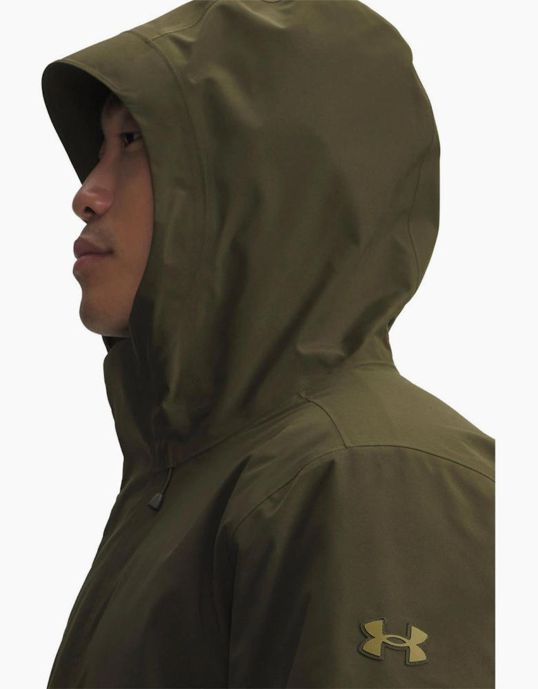 Legend Solid Patterned Snap Button Hooded Parka Coat