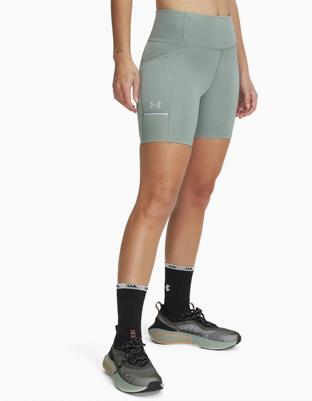 Under Armour Women's Green Launch Compression Fit Bermuda Shorts - Size 14/30In