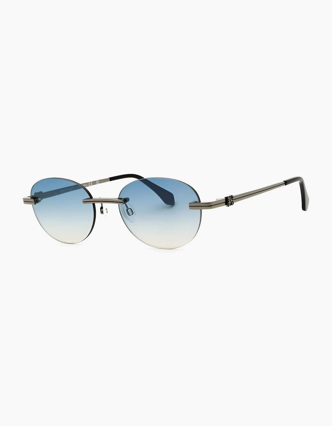 Palm Angels Men's Black/Grey Crystal Round Sunglasses - Size One Size