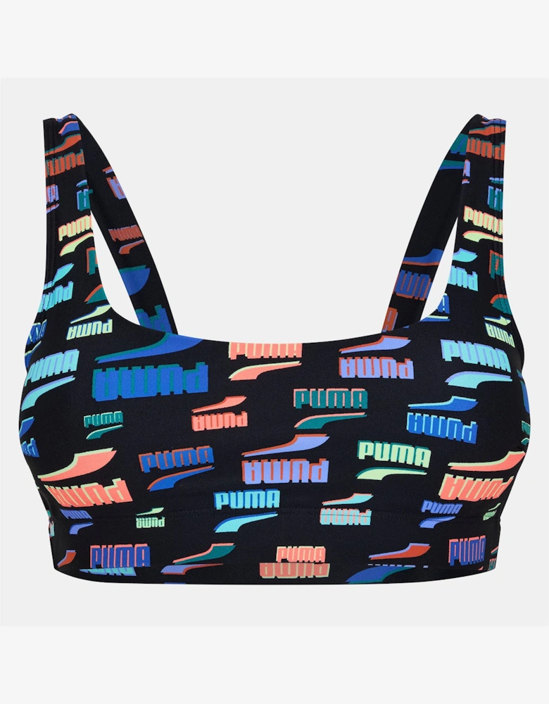 Logo Print Bikini Top
