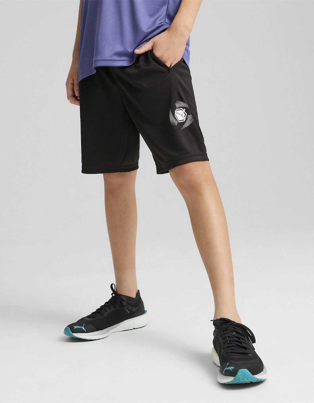 Active Sports Graphic Fitness Shorts with Elasticated Waistband