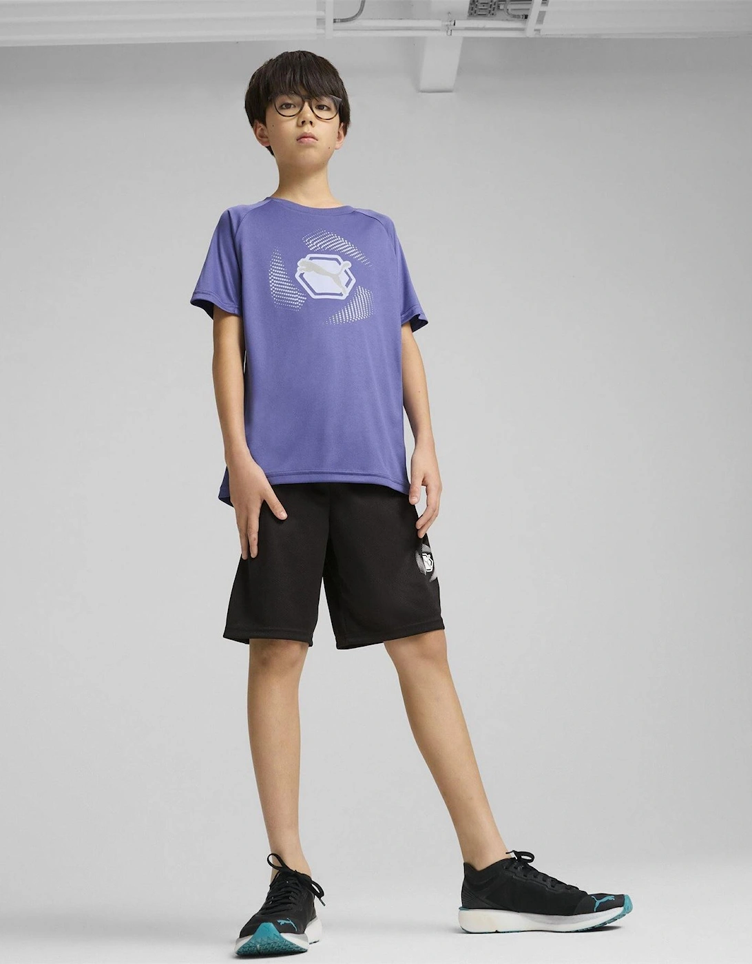 Active Sports Graphic Fitness Shorts with Elasticated Waistband