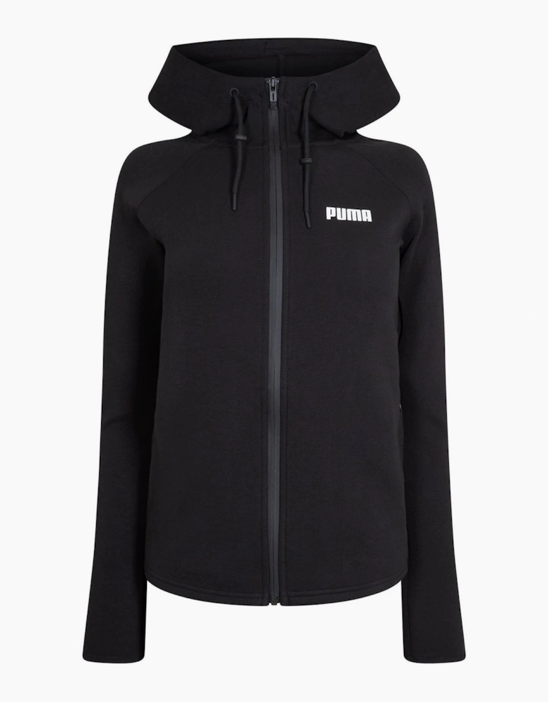 Hooded Ribbed Cuff Sweat Jacket