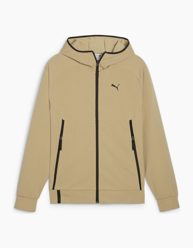 tech Hooded Track Jacket with Ribbed Cuff