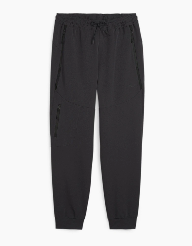 Zipped Pocket Solid Patterned Joggers
