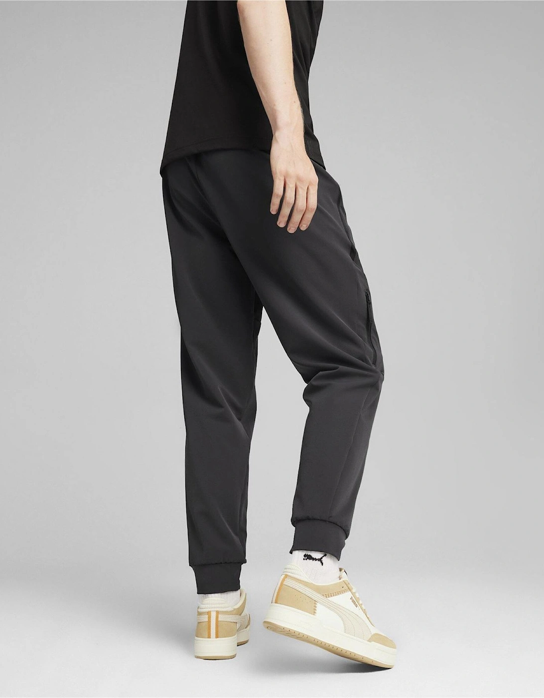 Zipped Pocket Solid Patterned Joggers