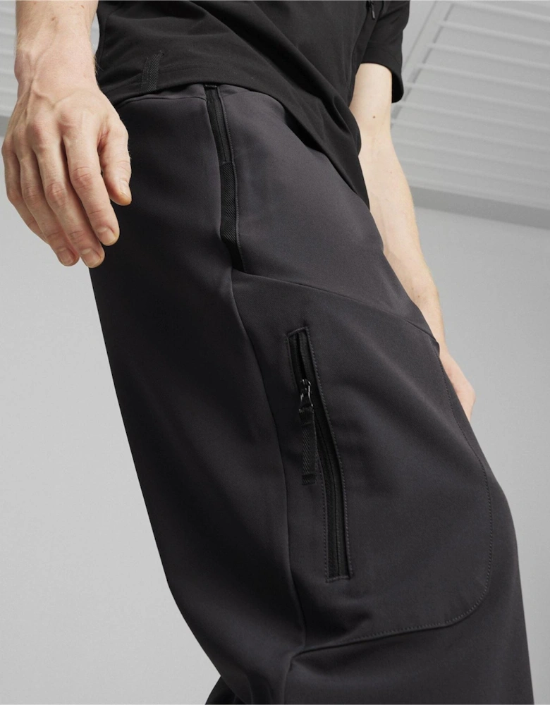 Zipped Pocket Solid Patterned Joggers