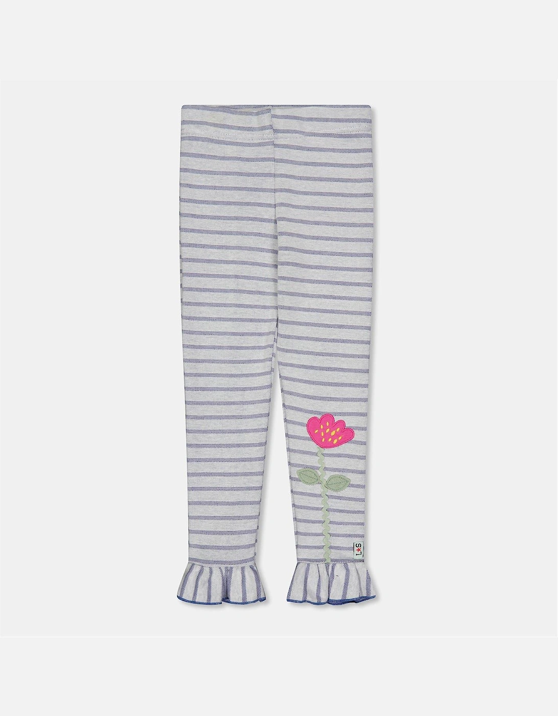 Textured Floral Embroidered Stripe Shapewear Leggings