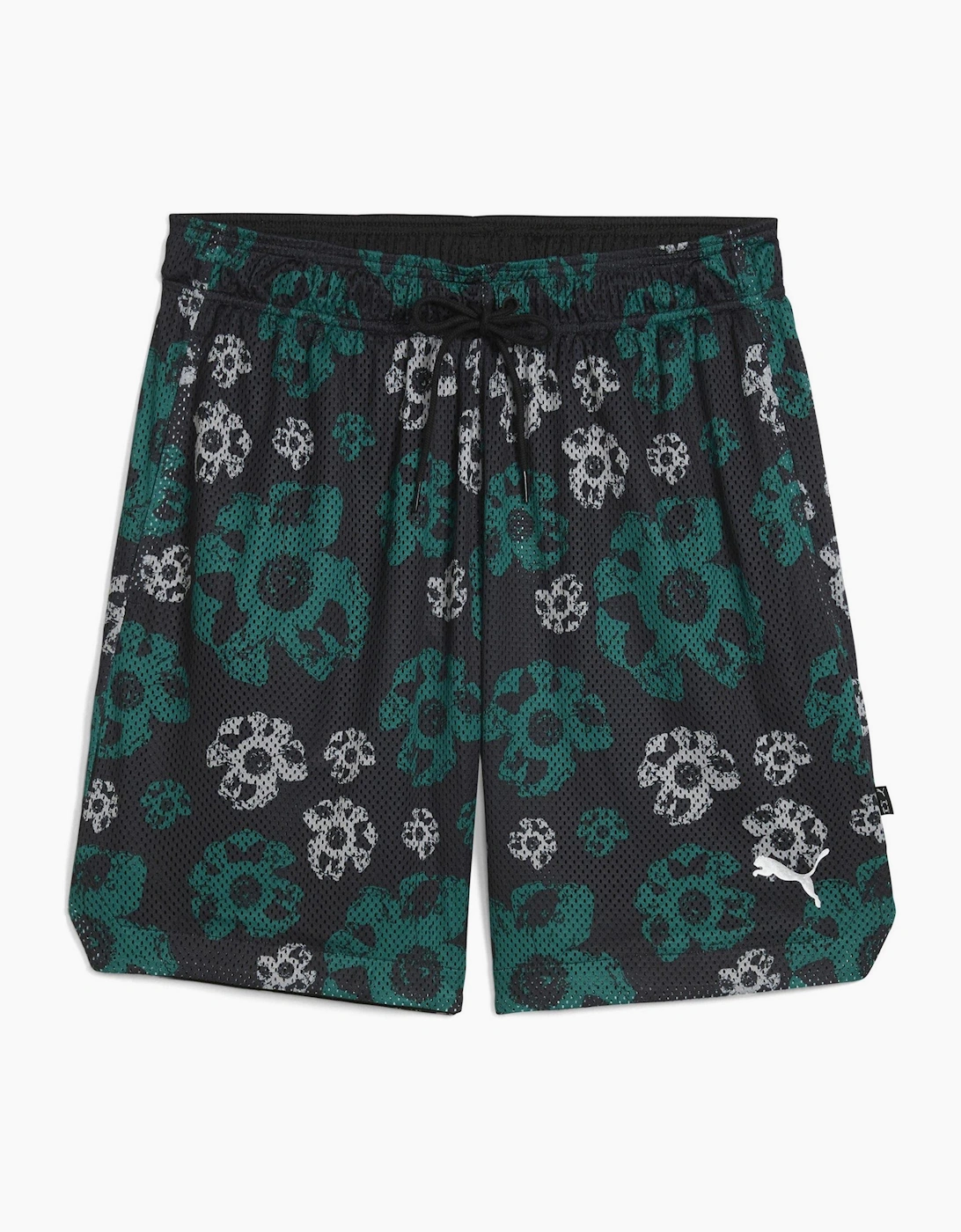 Puma Men's Green Hoopocalypse Reversible 7In Basketball Shorts - Size 35/34/32