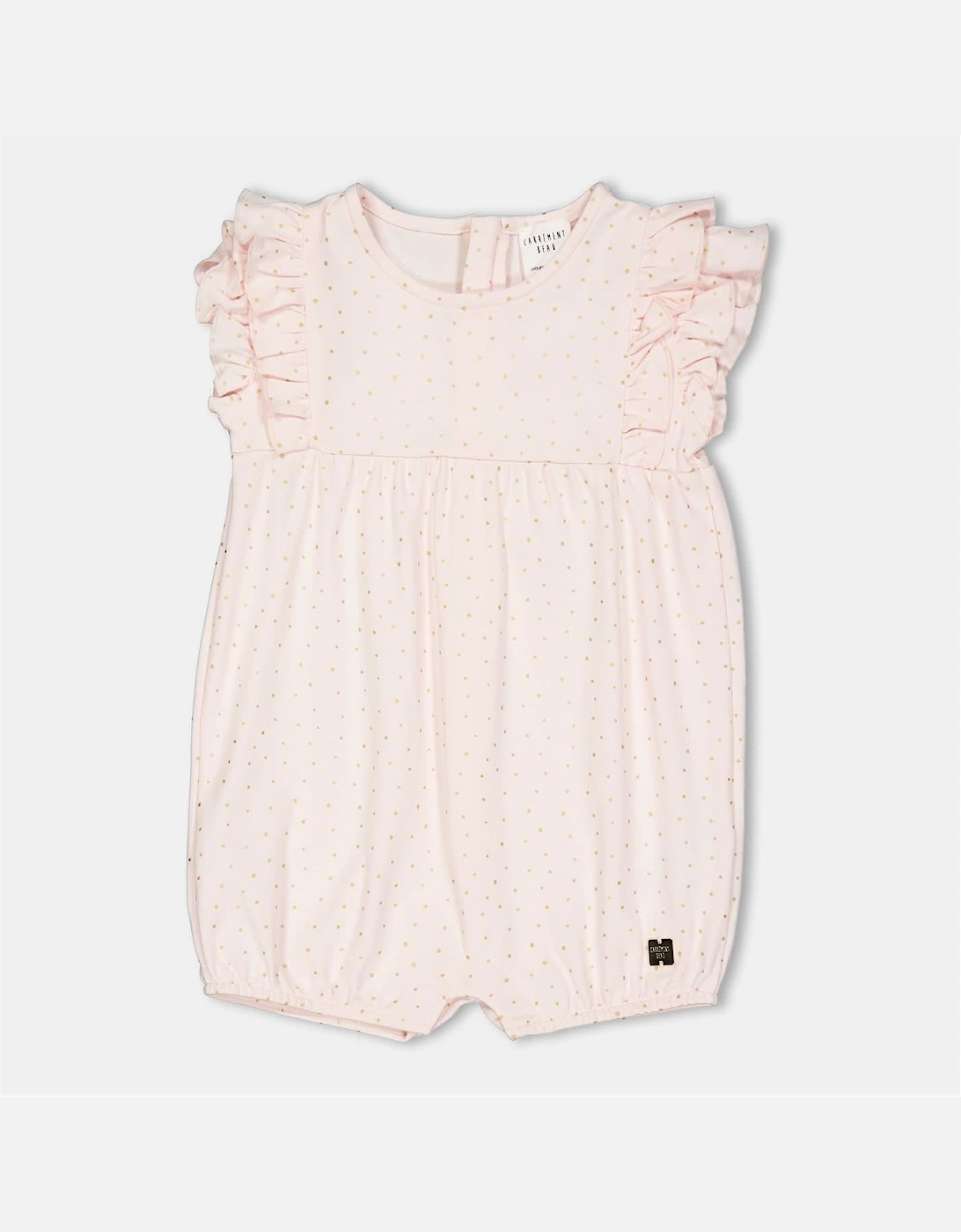 Crew Neck Ruffle Polka Dot Playsuit