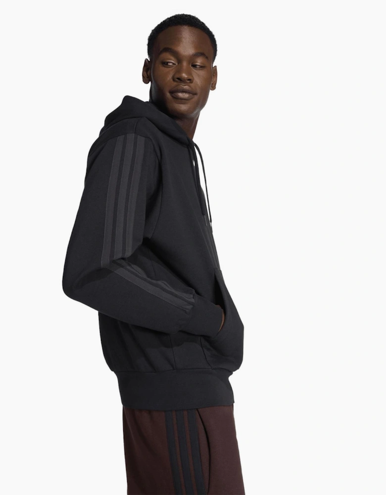 Mens Fleece 3 Stripes Hoodie