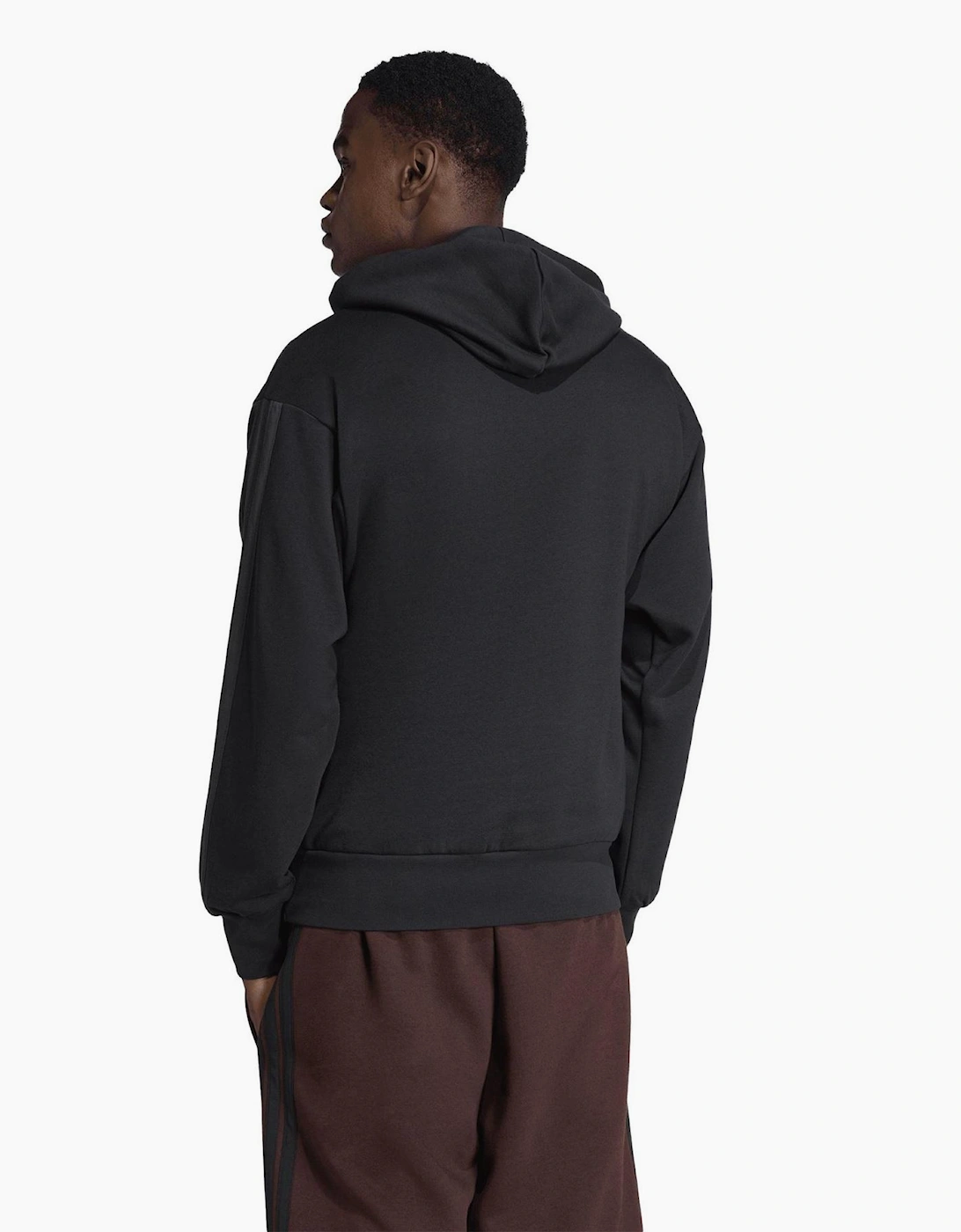 Mens Fleece 3 Stripes Hoodie