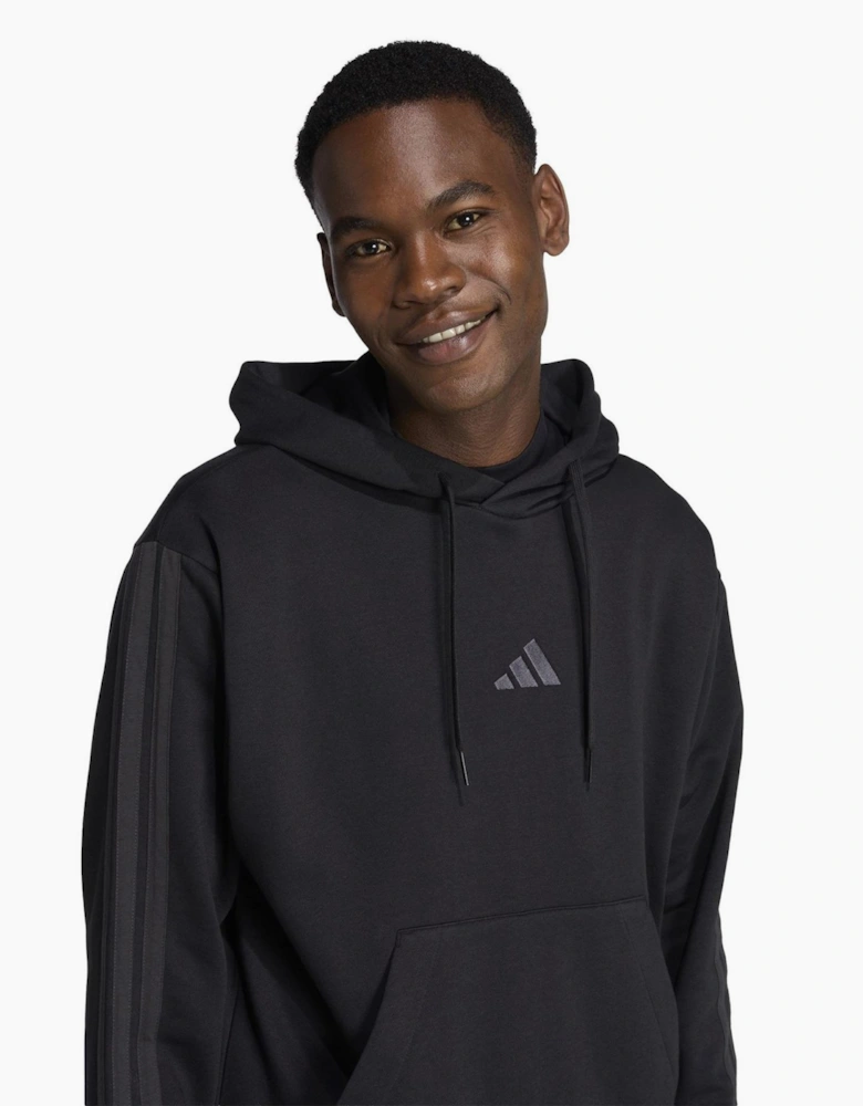 Mens Fleece 3 Stripes Hoodie