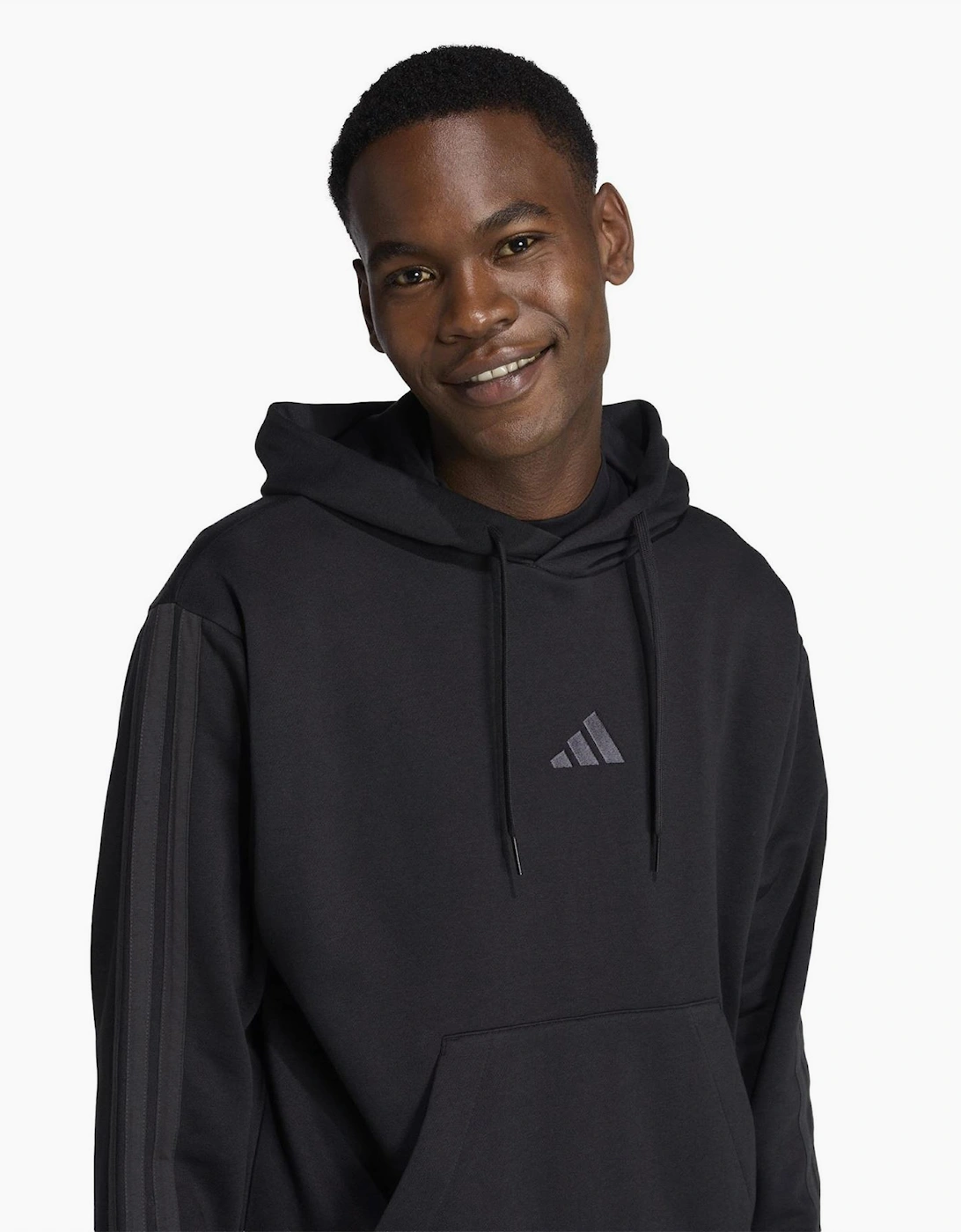 Mens Fleece 3 Stripes Hoodie