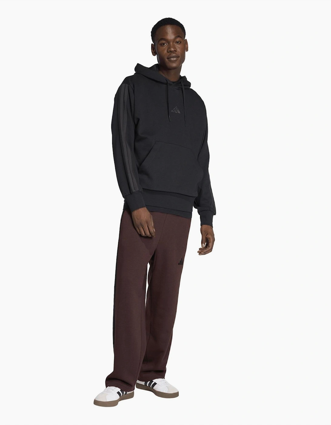 Mens Fleece 3 Stripes Hoodie