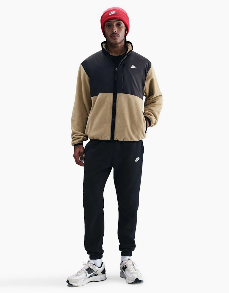 Solid Patterned Full Zipper Sweat Jacket with Zipped Pocket