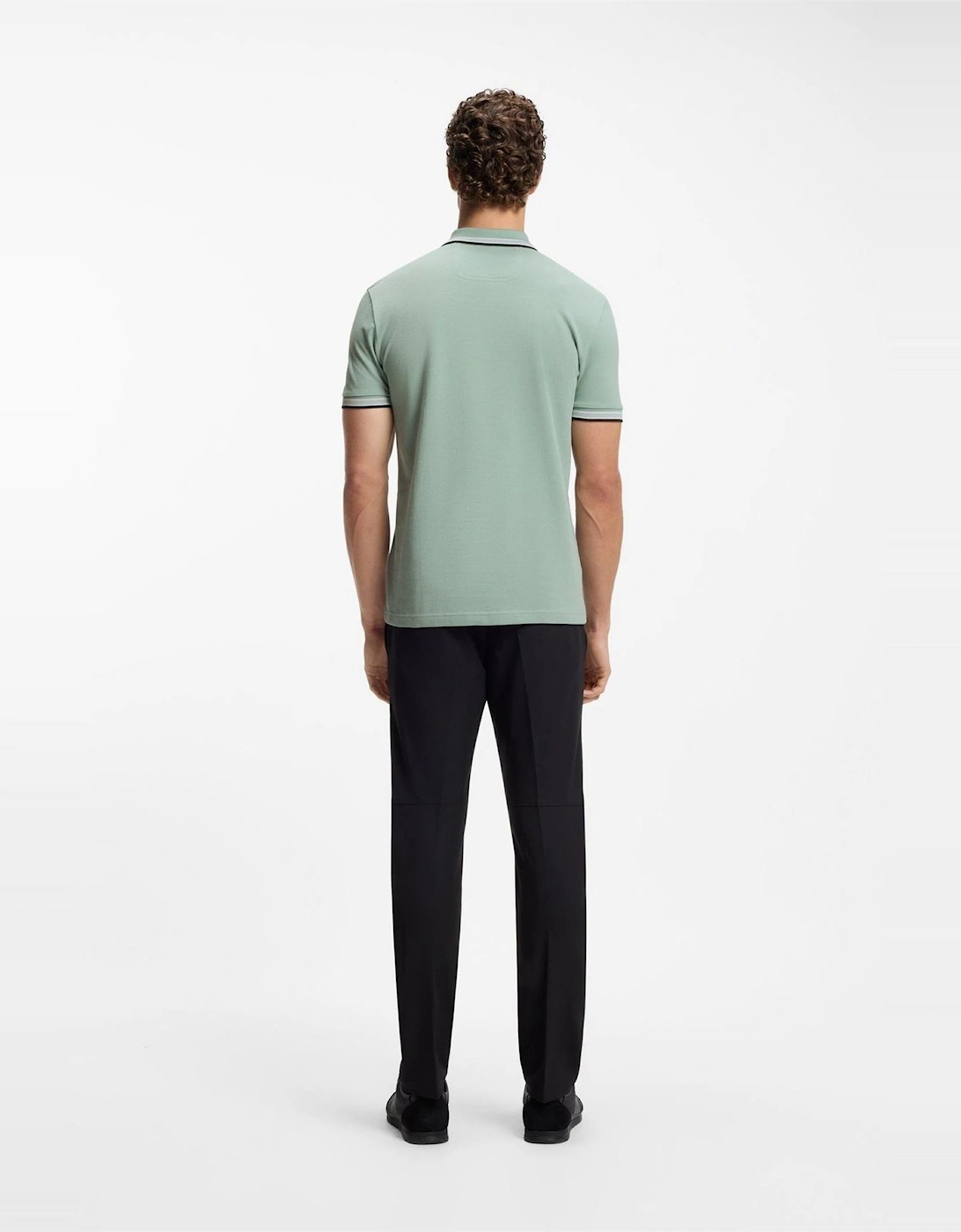 Green Paddy Polo Shirt With Contrast Tipping