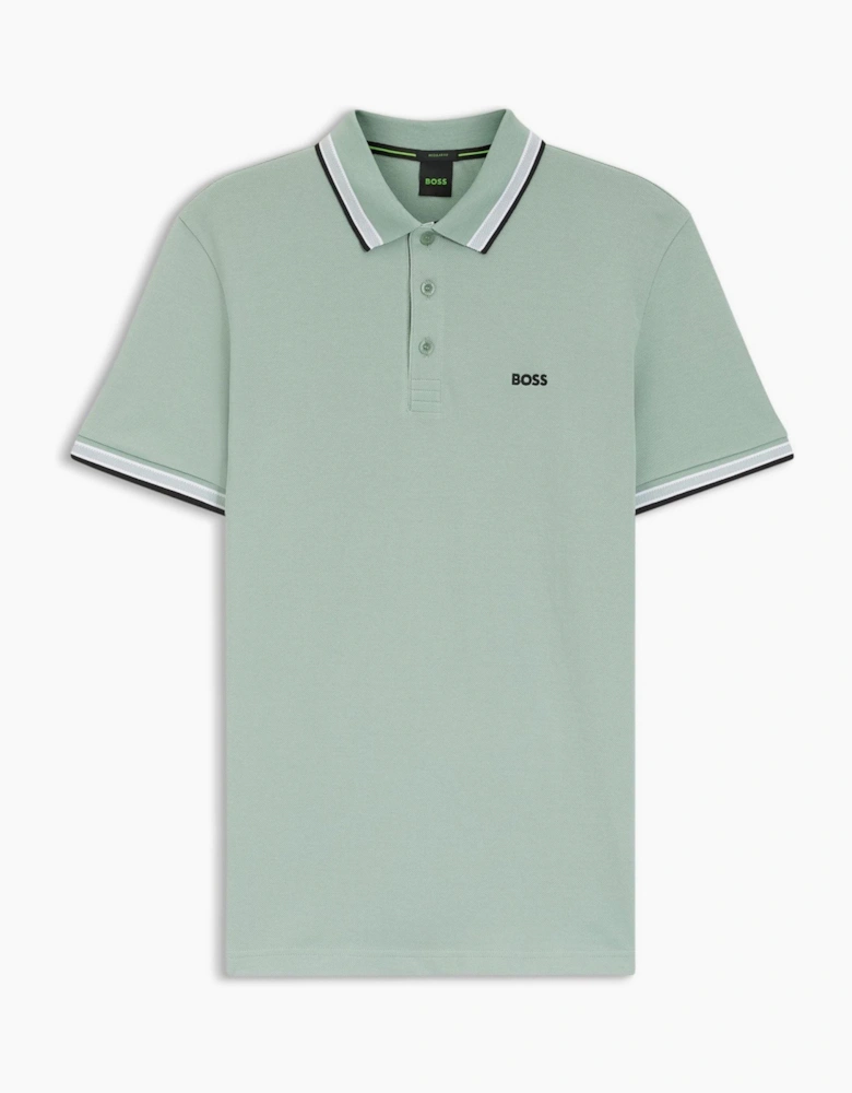Green Paddy Polo Shirt With Contrast Tipping