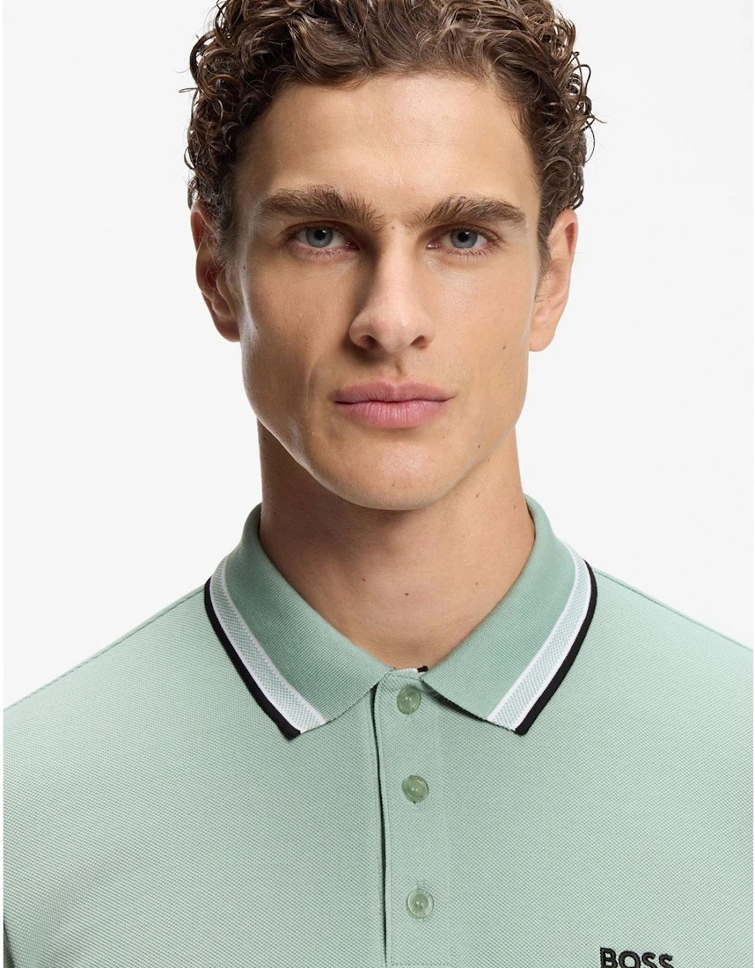 Green Paddy Polo Shirt With Contrast Tipping