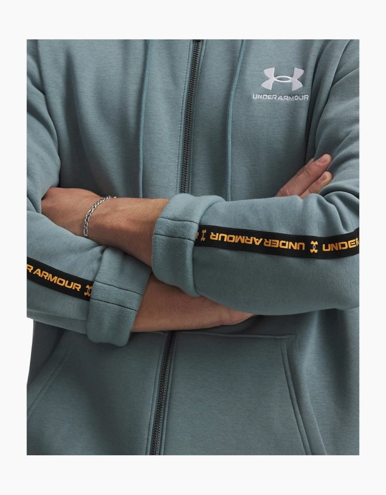 Icon Solid Patterned Hooded Ribbed Cuff Sweat Jacket
