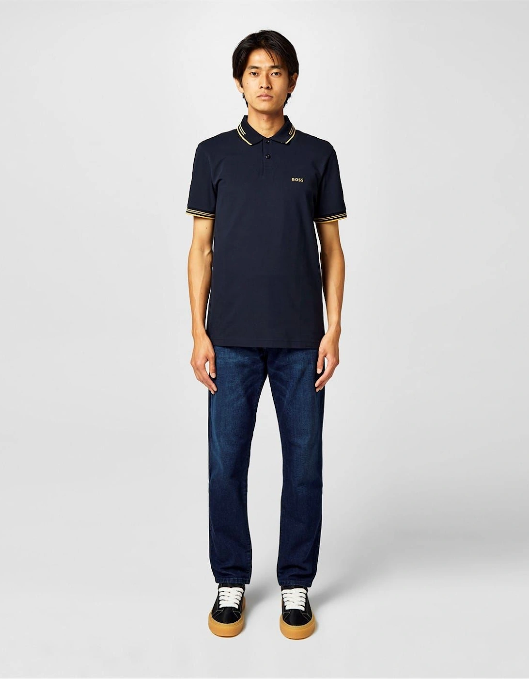 Hbg Paul Polo Contrast Striped Trim Shirt