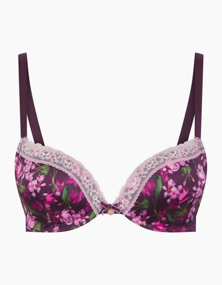 Push Up Floral Balconette Bra