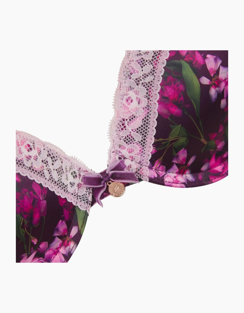 Push Up Floral Balconette Bra