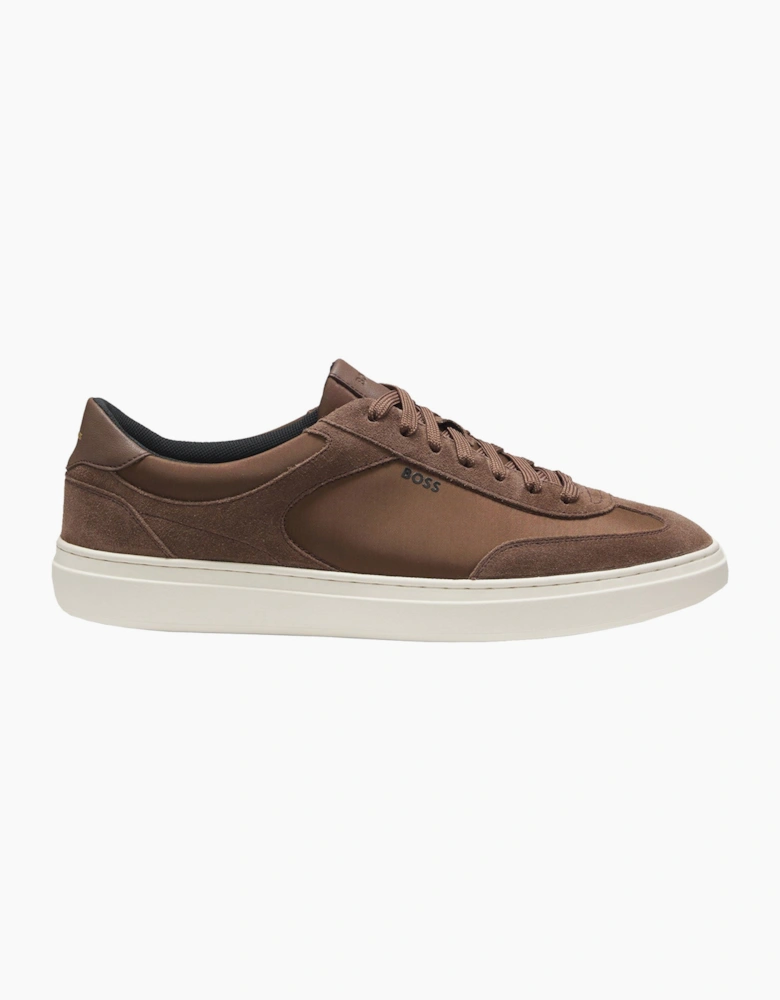 BOSS BLACK KIERAN TENN TRAINER DARK BROWN
