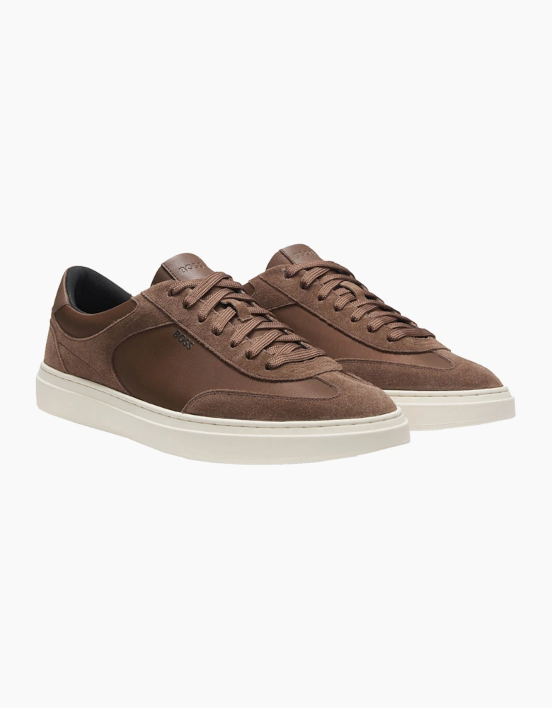 BOSS BLACK KIERAN TENN TRAINER DARK BROWN