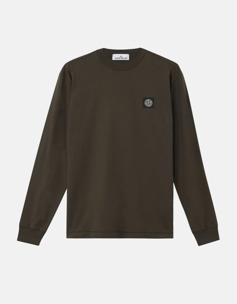 S0013 Patch Logo LS Tee Grey/Brown
