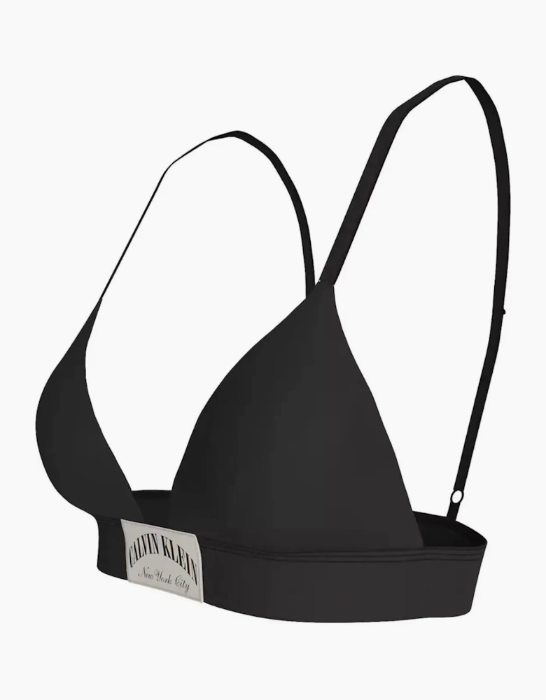 Heritage Athletic Cotton Lightly Lined Triangle Bra, Black