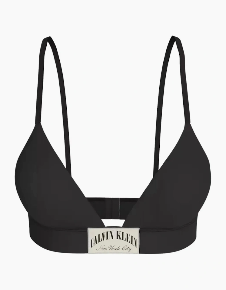 Heritage Athletic Cotton Lightly Lined Triangle Bra, Black