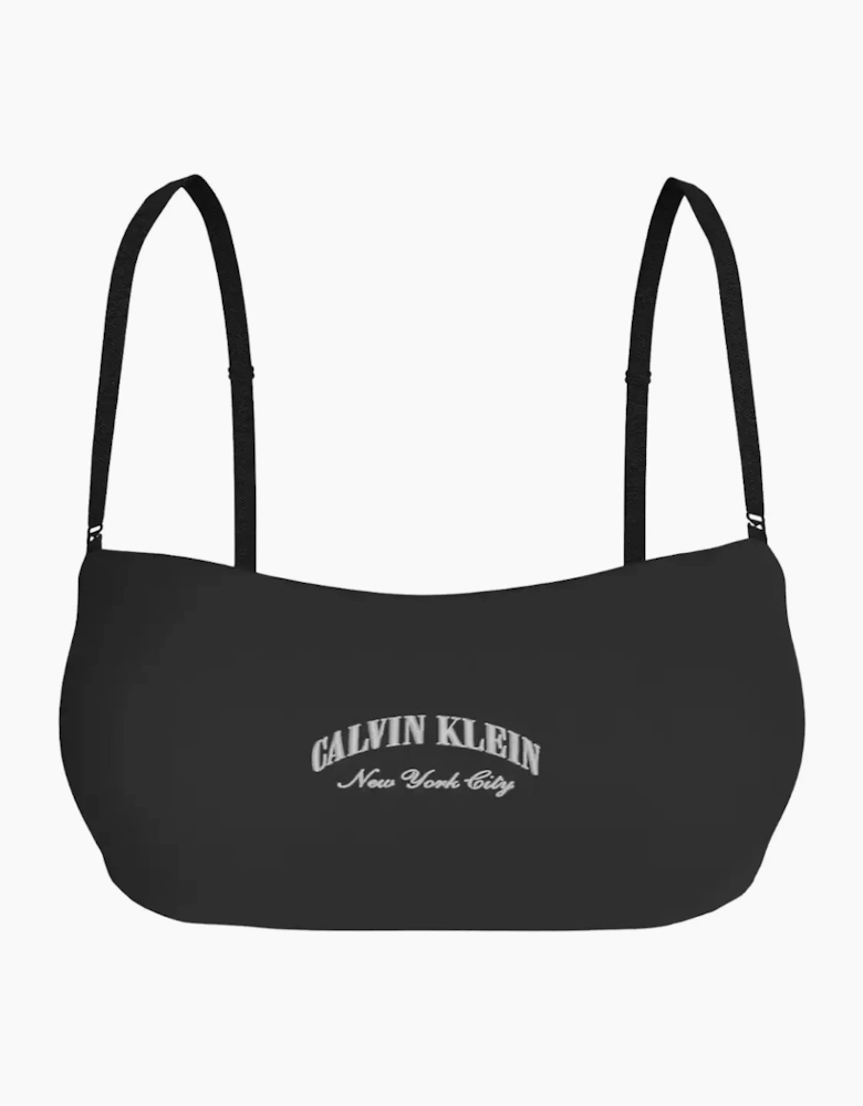 Heritage Athletic Cotton Lightly Lined Bandeau Top, Black
