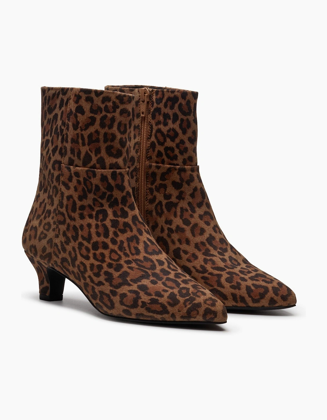 Hush Puppies Nahla Heel Leather Women's Leopard Heeled Ankle Boots