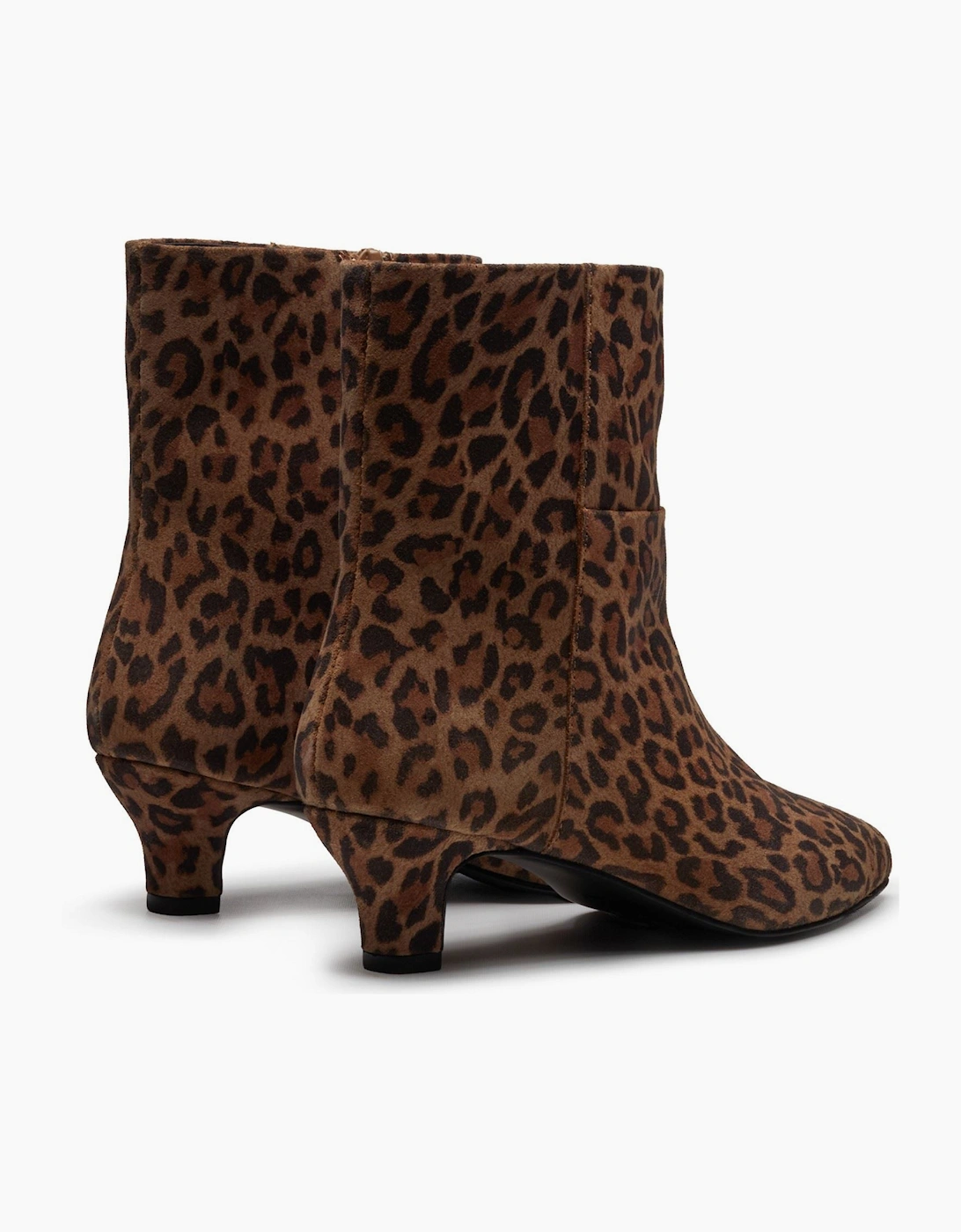 Hush Puppies Nahla Heel Leather Women's Leopard Heeled Ankle Boots
