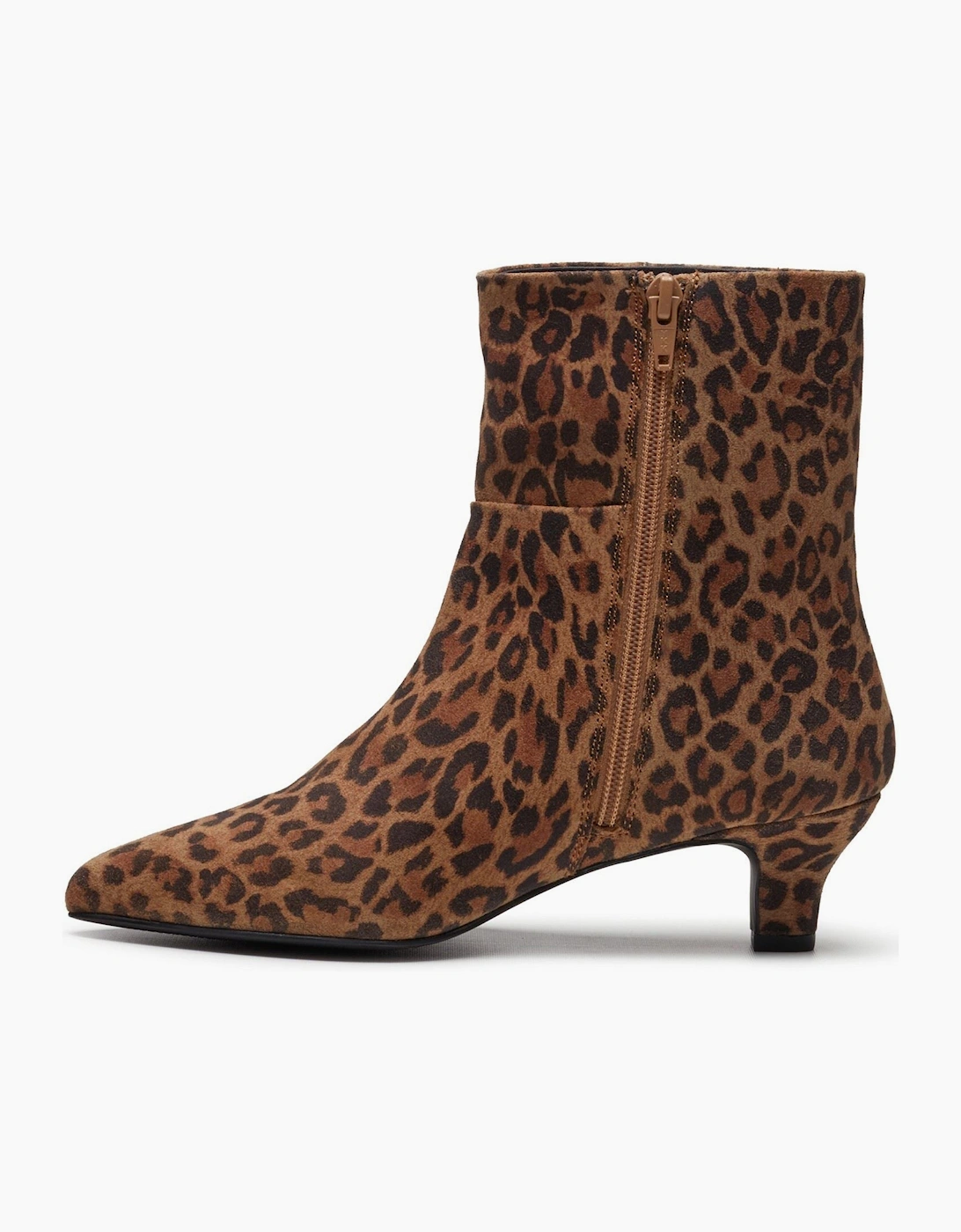 Hush Puppies Nahla Heel Leather Women's Leopard Heeled Ankle Boots