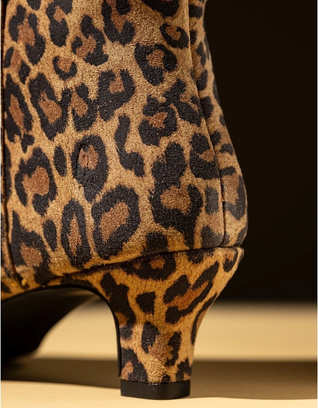 Hush Puppies Nahla Heel Leather Women's Leopard Heeled Ankle Boots