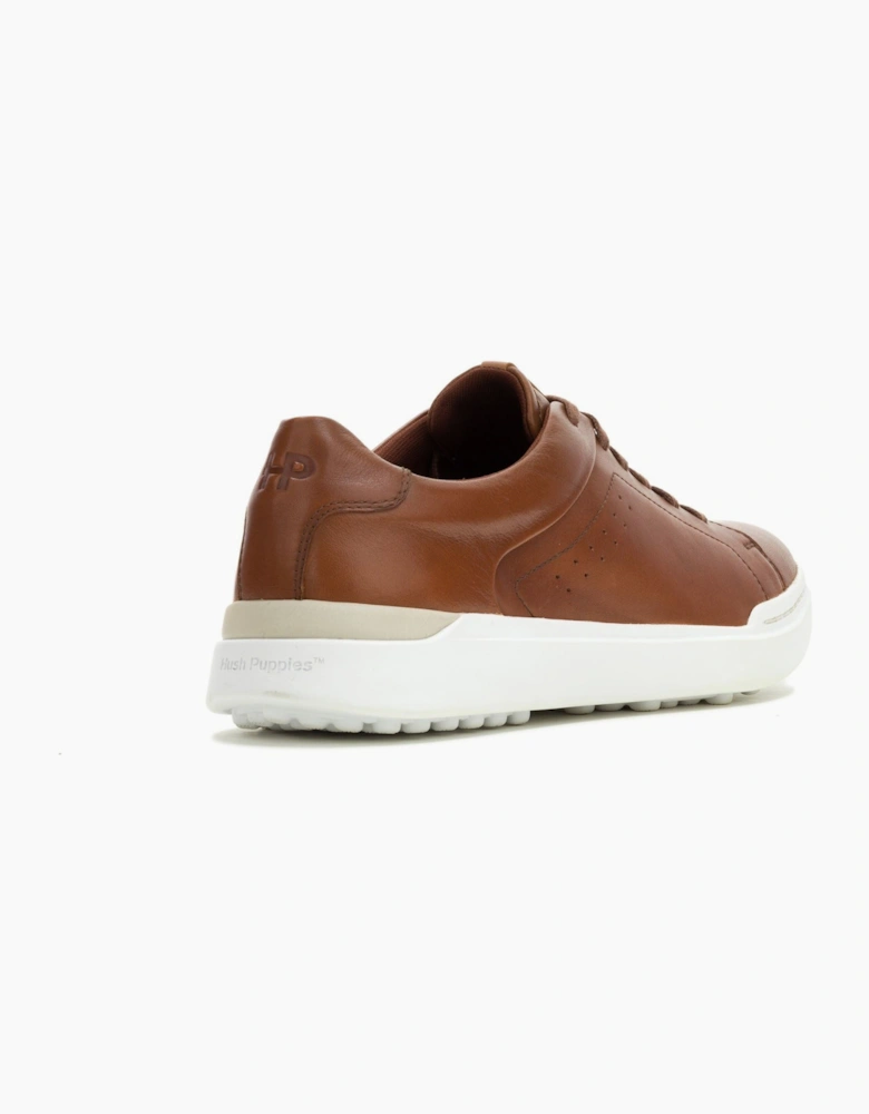 Hush Puppies Wes Leather Men's Cognac Trainers
