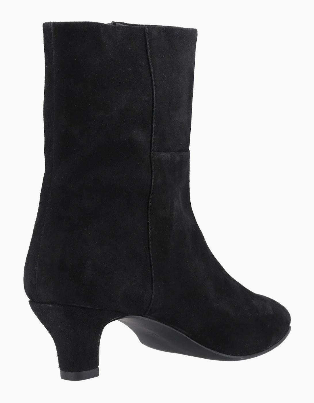 Hush Puppies Nahla Heel Leather Women's Black Heeled Ankle Boots