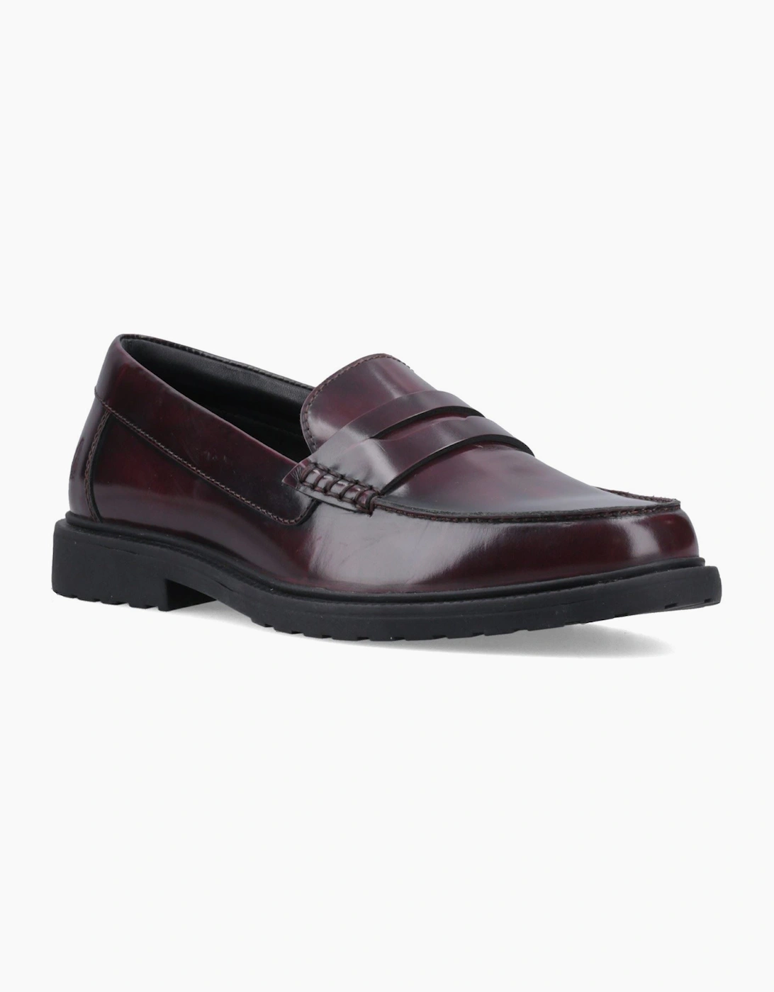 Hush Puppies Verity Slip On Leather Women's Plum Loafers