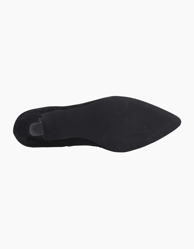 Hush Puppies Nahla Heel Leather Women's Black Heeled Ankle Boots