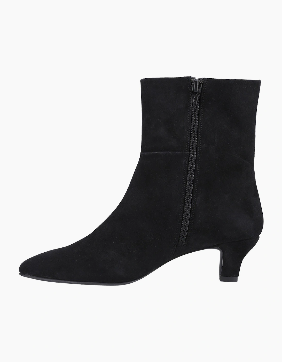 Hush Puppies Nahla Heel Leather Women's Black Heeled Ankle Boots