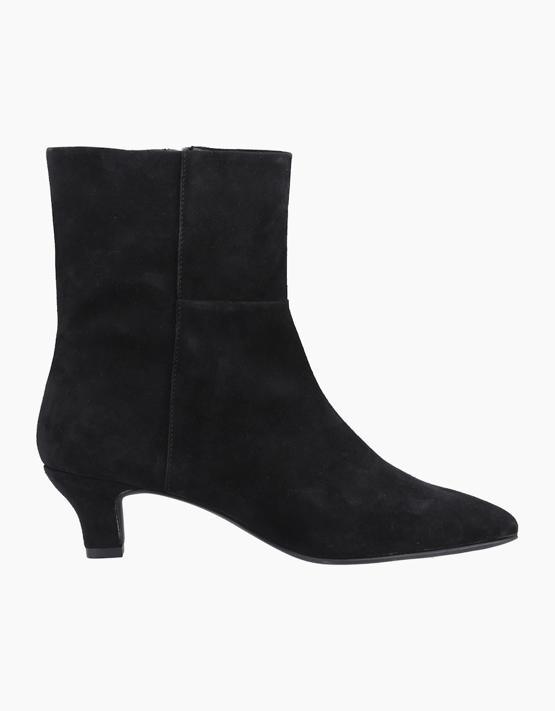 Hush Puppies Nahla Heel Leather Women's Black Heeled Ankle Boots
