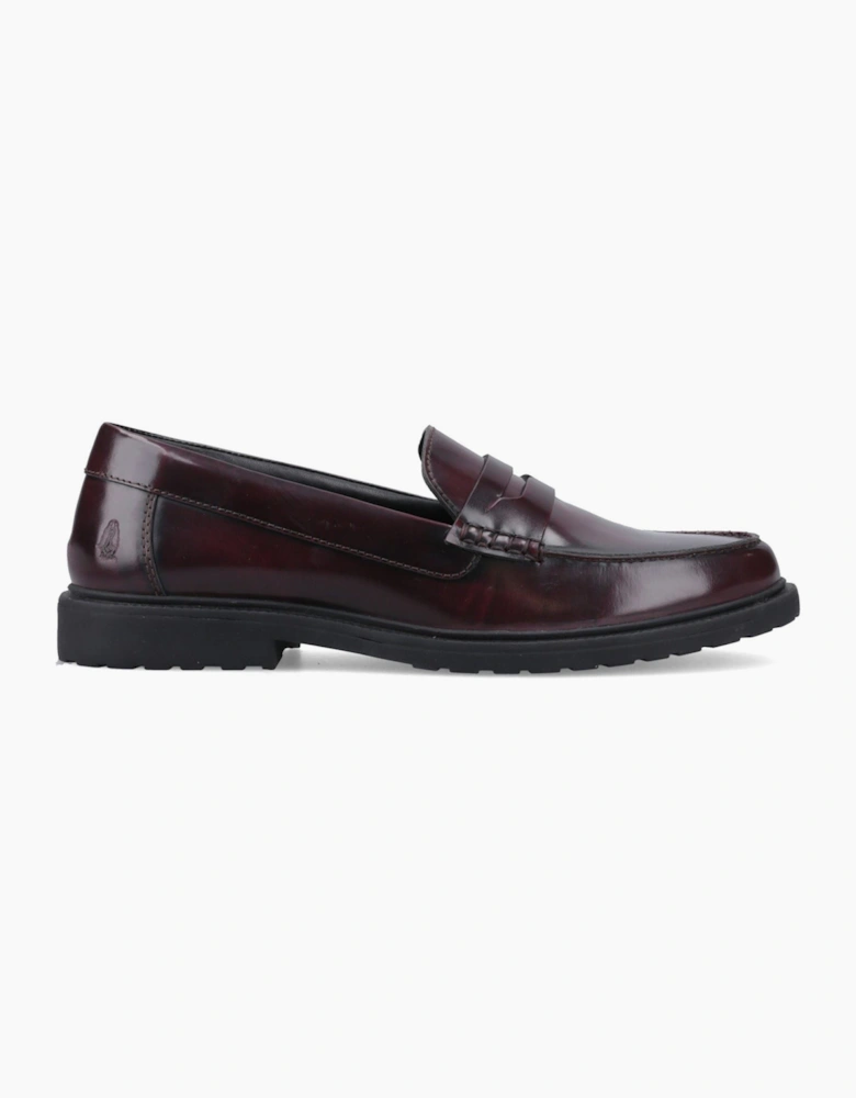 Hush Puppies Verity Slip On Leather Women's Plum Loafers